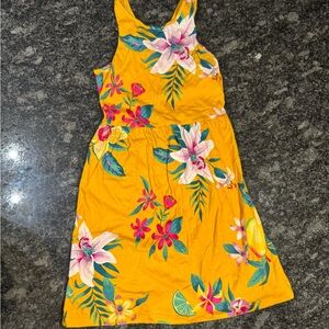 Floral Yellow Sleeveless Dress